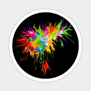 Splat! Vivid Neon Colour Splash Abstract Print Magnet